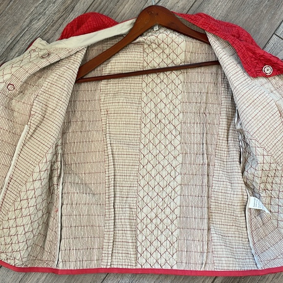 Santorelli Italian Made Red Quilted Zip Front Jacket - Picture 9 of 9